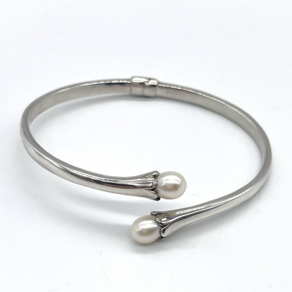 ALWAND VAHAN signed 925 Sterling with Pearl Cuff Bracelet
